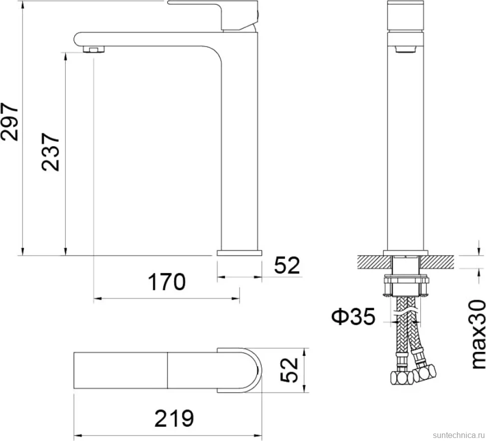 Смеситель для раковины AQUATEK Лира AQ1404MB матовый черный