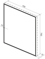 Зеркало Wellsee 7 Rays’ Spectrum 70х70 черное матовое