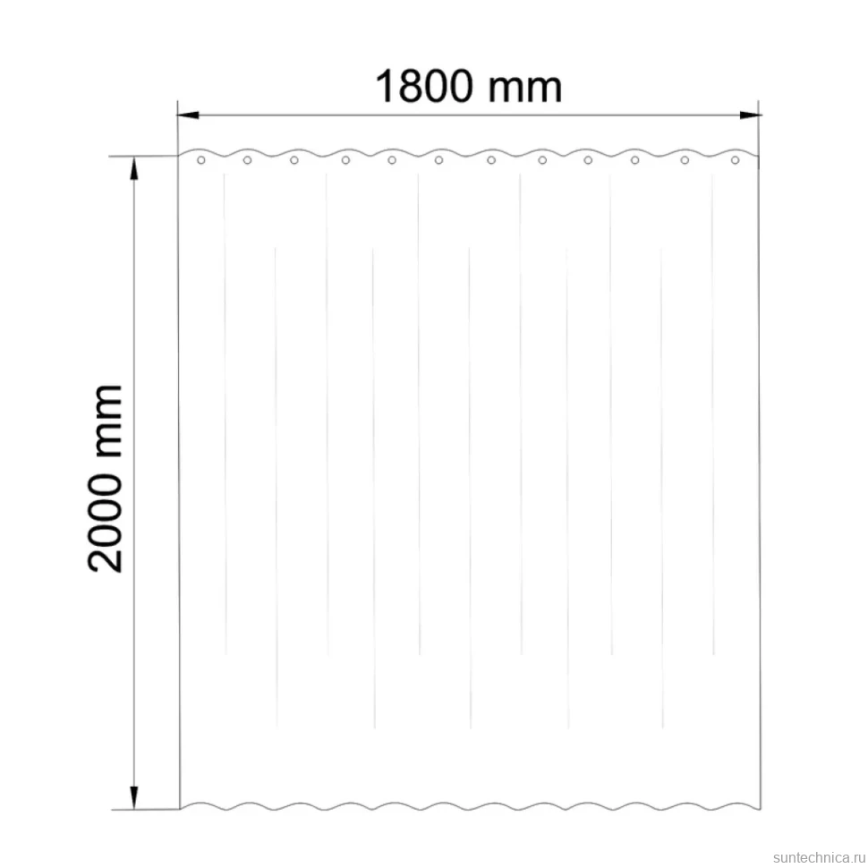 Штора для ванной Wasserkraft Nau SC-77103 180х200 см