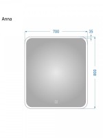 Зеркало Alavann Anna 70x80 с подсветкой Зеркало Alavann Anna 70x80 с подсветкой