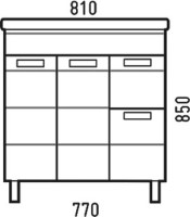 Тумба с раковиной Corozo Денвер 80, напольная