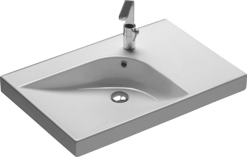 Раковина Hatria Grandangolo SX Y0XK01 75, без готовых отверстий под смеситель