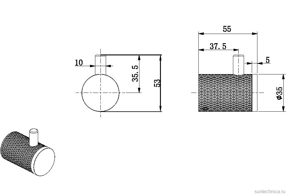 Крючок Allen Brau Priority 6.31C01-31 матовый черный, на шурупах