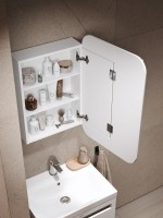 Зеркало-шкаф Alavann Cosmetic 50x75 с приближением, глянцевый белый