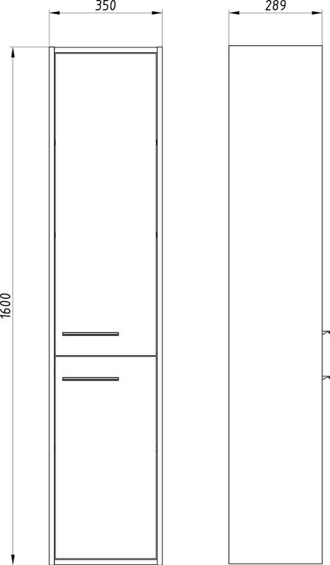 Шкаф-пенал для ванной ASB-Mebel Монца 35 подвесной, дуб золотой