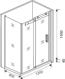 Душевой уголок Good Door Galaxy WTW+SP-C-В 120x80, профиль черный + очиститель для стекол