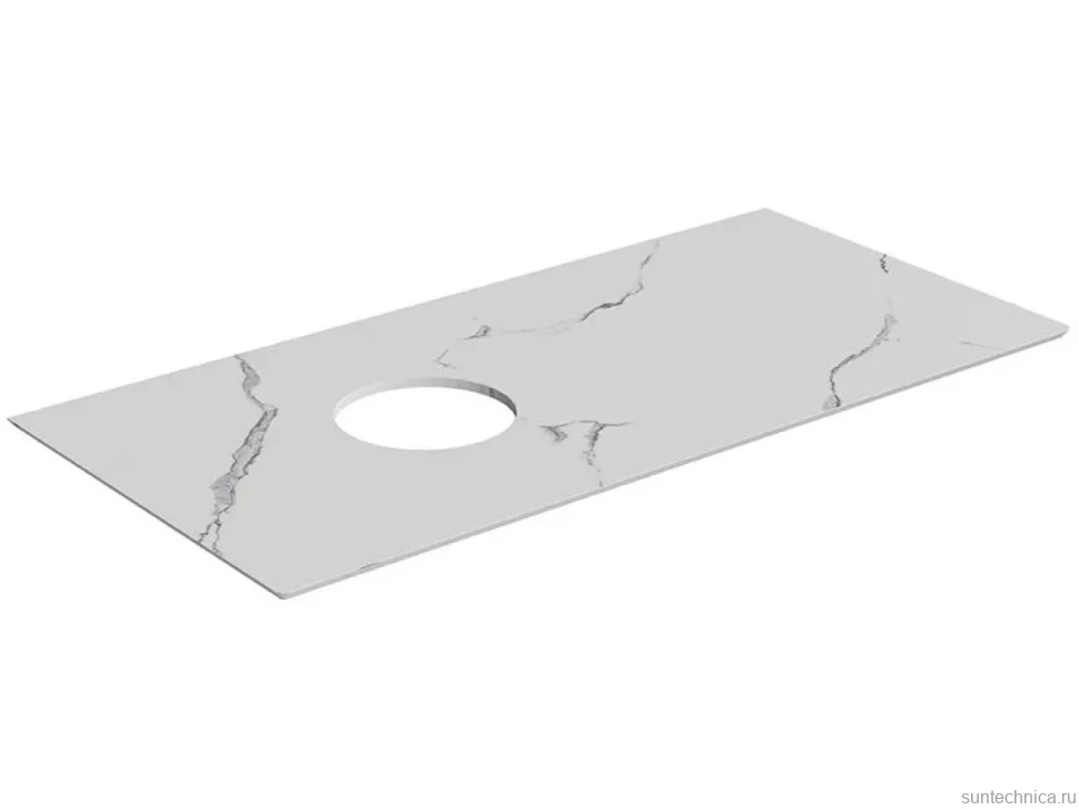 Мебель для ванной комнаты KERAMA MARAZZI Iconico 100 подвесная, 1 ящик, черная, столешница CO5, с раковиной Sabbia 50, белой глянцевой