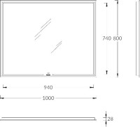 Мебель для ванной комнаты KERAMA MARAZZI Iconico 100 подвесная, 1 ящик, черная, столешница CO5, с раковиной Sabbia 50, белой глянцевой