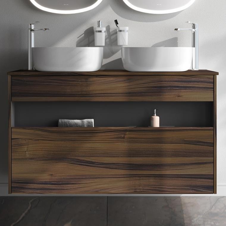 Тумба с раковиной AM.PM Func 120 дуб крафт, со столешницей, раковина M8FWCC30430WG