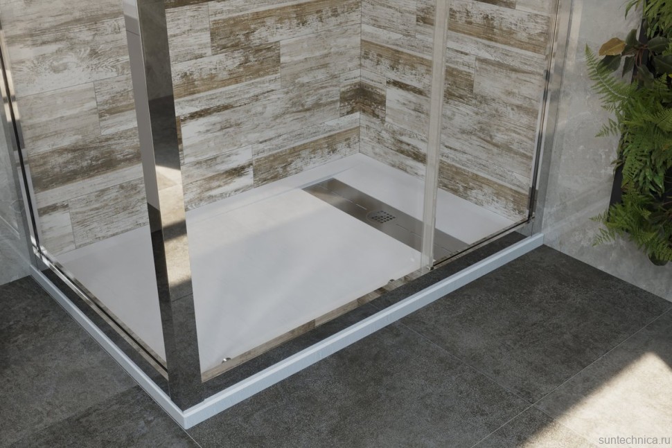 Поддон для душа Aquanet Delight 120x80 белый камень, с сифоном