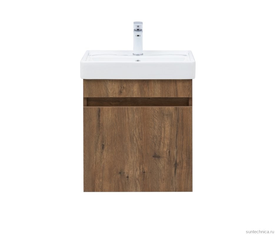 Тумба с раковиной Aquanet Оптима 50 подвесная, дуб рустикальный