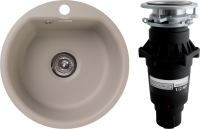 Комплект Мойка GranFest Smart SM 435 песочный + Измельчитель Bone Crusher BC 810-SL Slim Line
