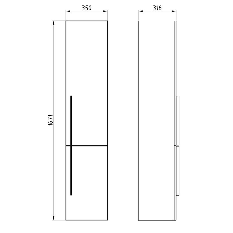 Шкаф-пенал для ванной ASB-Mebel Тида 35 подвесной