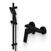 Душевой комплект Смеситель для душа Damixa Merkur 402000300 черный + Гарнитур Galaxy DX75150300