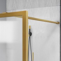 Душевая перегородка Vincea Walk-in HP Art VSW-1HP900FLBG 90 см, профиль брашированное золото, стекло рифленое