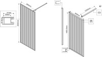 Душевая перегородка Vincea Walk-in HP Art VSW-1HP900FLBG 90 см, профиль брашированное золото, стекло рифленое