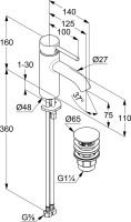 Смеситель для раковины Kludi Bozz 38266N076 брашированное золото