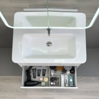 Тумба с раковиной Alavann Wave 80 подвесная, белая