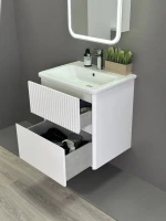 Тумба с раковиной Alavann Wave 80 подвесная, белая