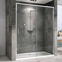 Душевая дверь в нишу Abber Komfort AG93150 150 см, профиль хром, стекло прозрачное