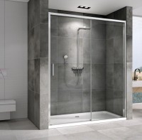 Душевая дверь в нишу Abber Komfort AG93150 150 см, профиль хром, стекло прозрачное