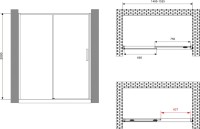 Душевая дверь в нишу Abber Komfort AG93150 150 см, профиль хром, стекло прозрачное
