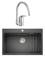 Комплект Мойка Blanco Etagon 8 антрацит + Смеситель Grohe Euroeco