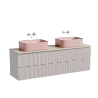 Тумба с раковиной Sancos Snob R 160 doha soft, столешница бежевая TT160A2, раковина CN6052MP