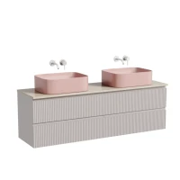 Тумба с раковиной Sancos Snob R 160 doha soft, столешница бежевая TT160A2, раковина CN6052MP