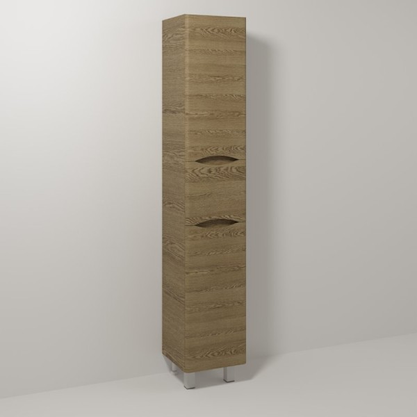 Шкаф пенал для ванной Vod-Ok Adel 35 R, с бельевой корзиной, крымский дуб