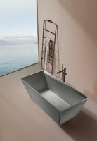 Ванна из искусственного камня AltroBagno Francesca 090104 170x75 см, отдельностоящая, на ножках, с донным клапаном, с подголовником