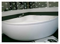 Акриловая ванна Aquanet Santiago 00205545 160x160 см, угловая, пристенная, белая, четверть круга, с каркасом, для двоих
