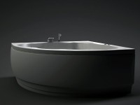 Акриловая ванна Aquanet Santiago 00205545 160x160 см, угловая, пристенная, белая, четверть круга, с каркасом, для двоих
