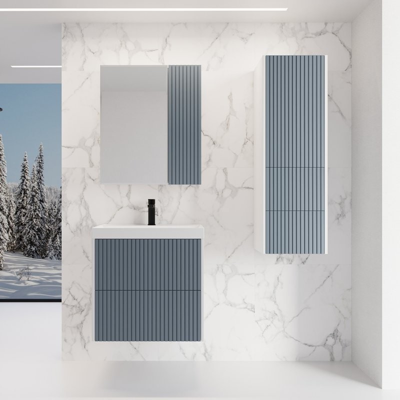 Тумба с раковиной Style Line Стокгольм 60 подвесная, графит софт
