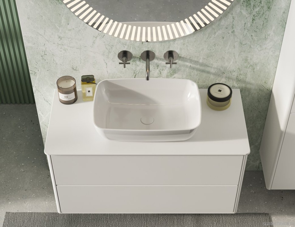 Накладная раковина Belux Турин 54 глянцевая белая, прямоугольная