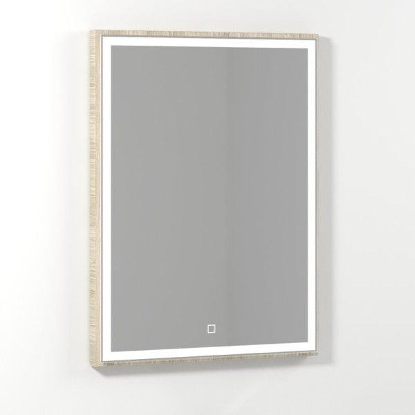 Зеркало Vod-Ok Лайт 60 ореховый дубослив, с подсветкой