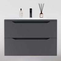 Тумба с раковиной Style Line Марелла 80 подвесная, серая