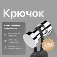 Крючок DEKOR BANYO Alina A40 408 10 глянцевый хром, на шурупах Крючок DEKOR BANYO Alina A40 408 10 глянцевый хром, на шурупах