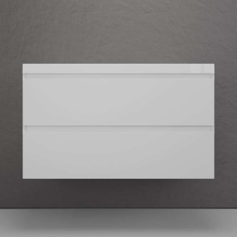 Тумба подвесная "Манхэттен 100" ЭМАЛЬ, под раковину ASTI, 2 ящика, PLUS, белый