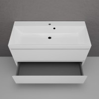 Тумба подвесная "Манхэттен 100" ЭМАЛЬ, под раковину ASTI, 2 ящика, PLUS, белый