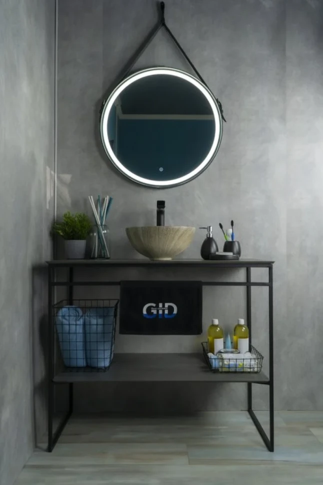 Накладная раковина GID Esfera Mnc488 32 под глянцевый камень, круглая, фаянс