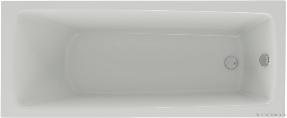Акриловая ванна AQUATEK Либра New LIB170N-0000004 170x70 см, левая, пристенная, белая, с каркасом, с экраном, со сливом-переливом, слив слева