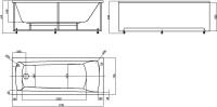 Акриловая ванна AQUATEK Либра New LIB170N-0000004 170x70 см, левая, пристенная, белая, с каркасом, с экраном, со сливом-переливом, слив слева