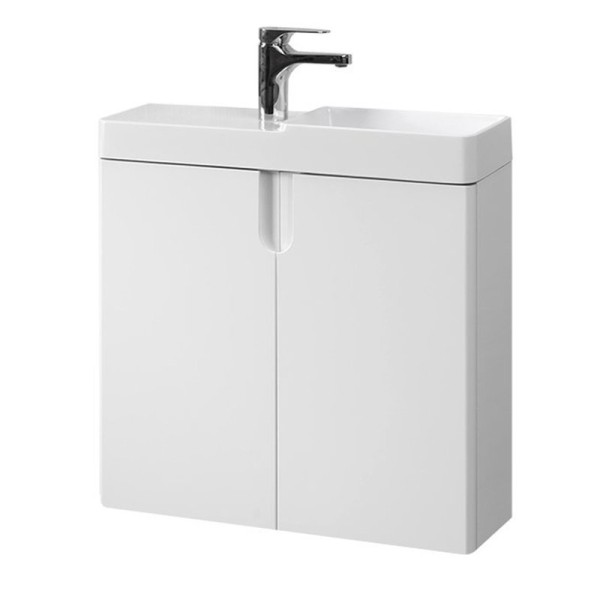 Тумба с раковиной Belux Даллас 55 R подвесная, белая глянцевая