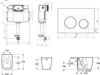 Комплект Lavinia Boho Унитаз приставной Bell Pro 33014040 + Крышка-сиденье Bell Pro 33290100 с микролифтом + Бачок скрытого монтажа RelFix 38020010 + Кнопка RelFix 38050902 + Дозатор RelFix 38040010