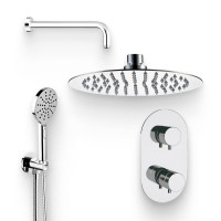 Душевой комплект Термостат Remer Elegance NT92 + Гарнитур 337M318MP + Душ 357UFM25X + Кронштейн 343L30