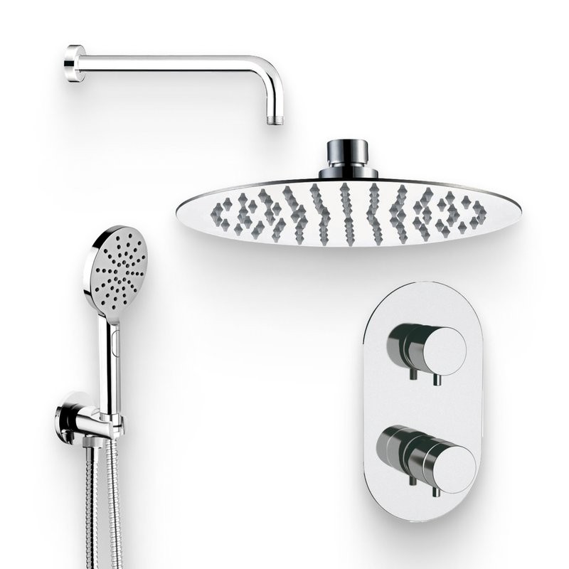 Душевой комплект Термостат Remer Elegance NT92 + Гарнитур 337M318MP + Душ 357UFM25X + Кронштейн 343L30