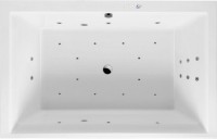 Акриловая ванна Excellent Crown Lux WAEX.CRO19.ULTRA 190x120 см, пристенная, с гидромассажем, белая, с каркасом, для двоих, со сливом-переливом