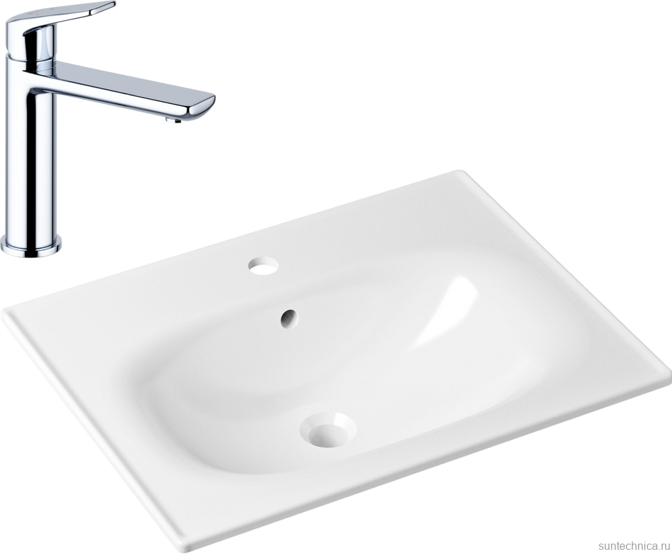 Комплект Раковина Lavinia Boho Bathroom Sink 33312010 + Смеситель Wellsee ICON! for life 182301000 хром