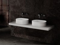 Накладная раковина Abber Stein AS2650 56 матовая белая, овальная, искусственный камень